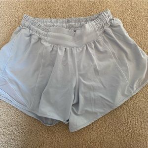 Lululemon Hotty Hot shorts - Size 4 Tall.  Light blue. 4” inseam.